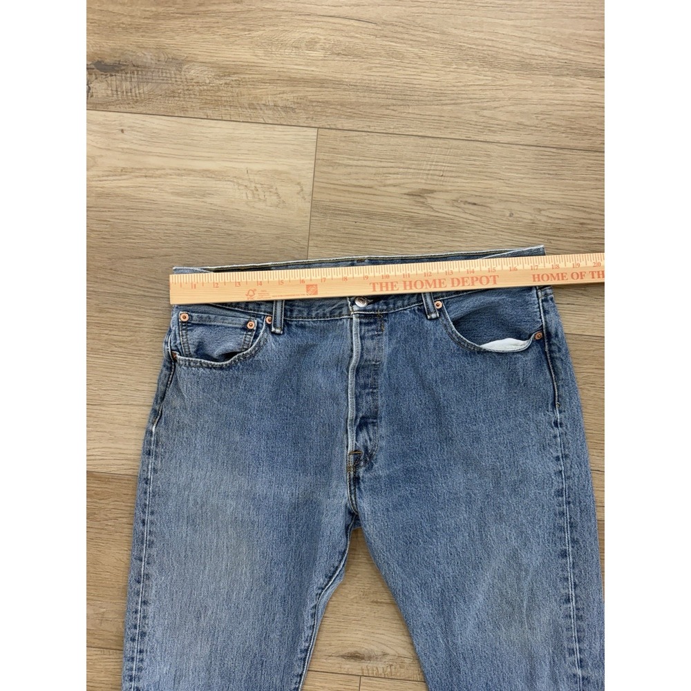 Levis 501 Jeans Mens Tagged 36x29 Actual W36 27 Medium Wash Button Fly Denim - Picture 4 of 14